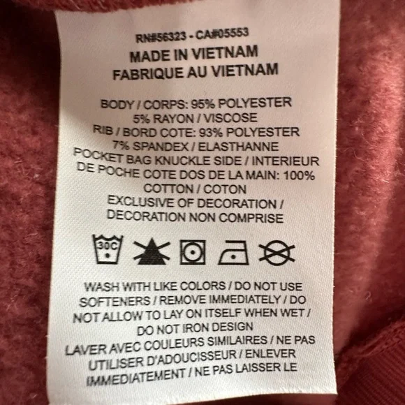 Nike Therma Funnel Neck Sweatshirt Fleece Pullover Large Burgundy Mauve - Picture 14 of 16